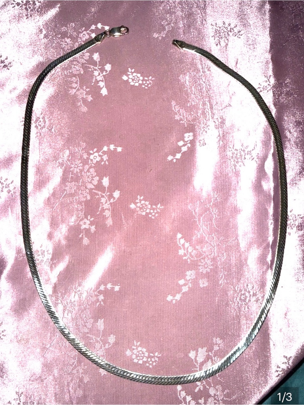 Classic sterling Silver Herringbone Necklace 20 inches long